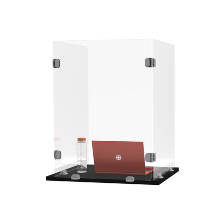 Luxor RECLAIM® Trifold Acrylic Desk Shield, 18" x 24" Freestanding, Clear DIV3P-181624C